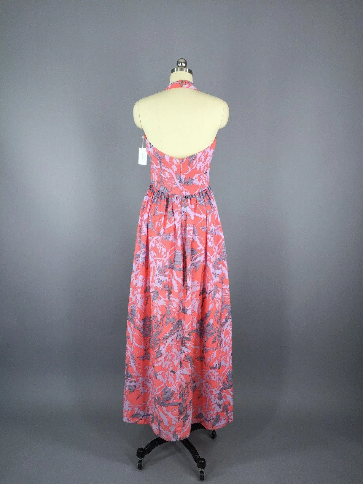 Vintage 1970s Dress / Adele Simpson Silk Maxi