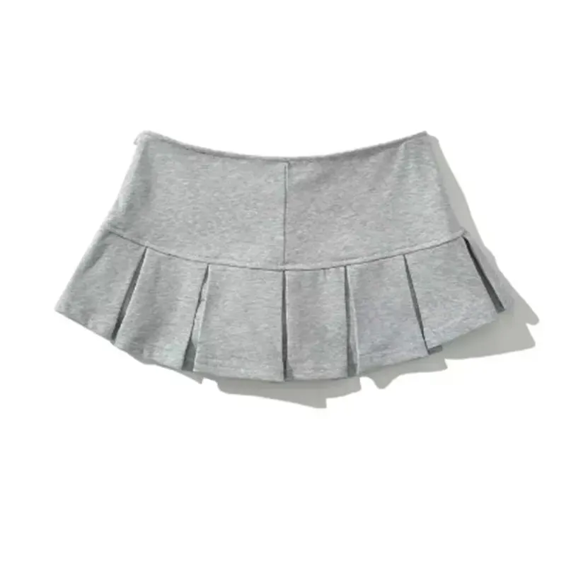 Vintage Mini Low Waist Wide Pleat Skirt