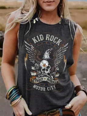 Vintage Retro Rock n Roll Graphic Tank Top