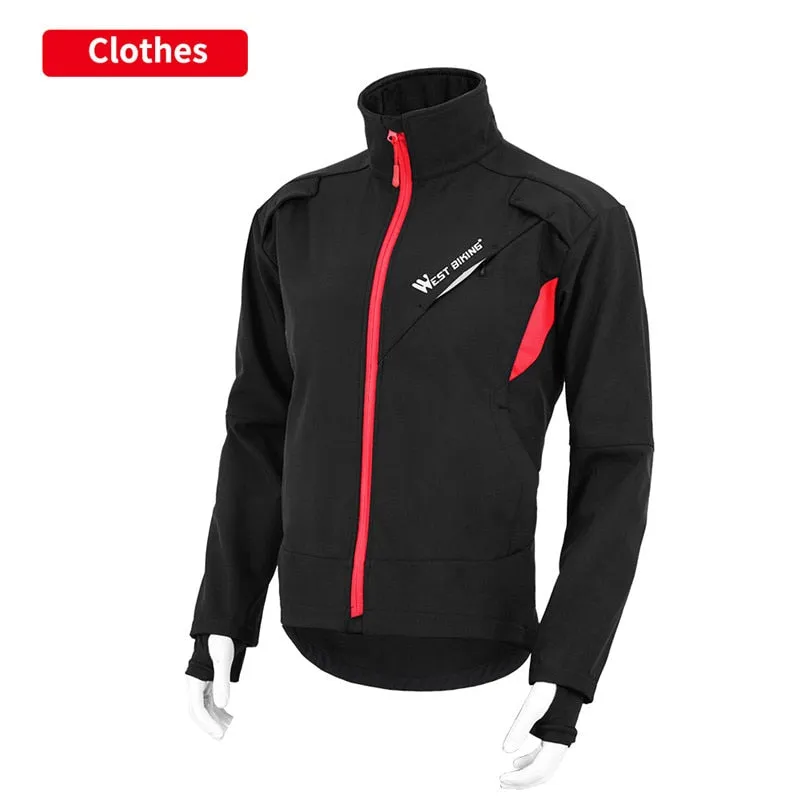 Warm Winter Cycling Suit Thermal Fleece Windproof Bike Jersey Running Ski Bicycle Jacket Coat Pants M-3XL Sportswear