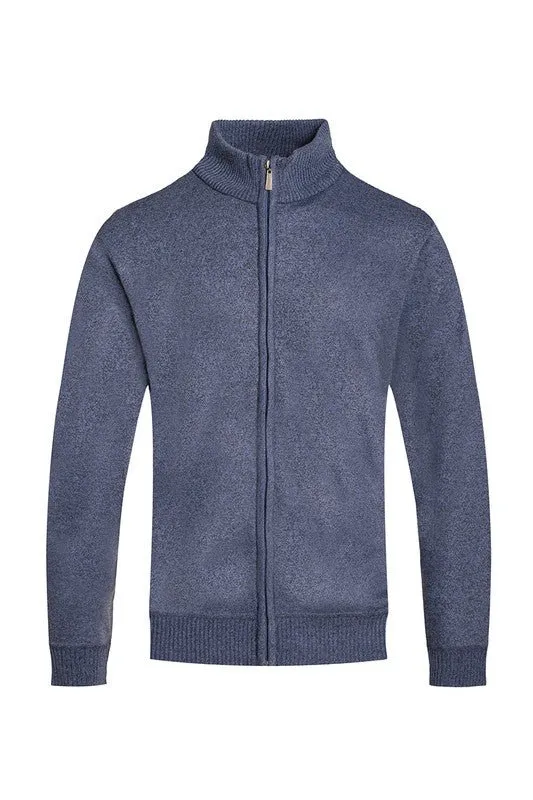 Weiv Mens Solid Full Zip Sweater