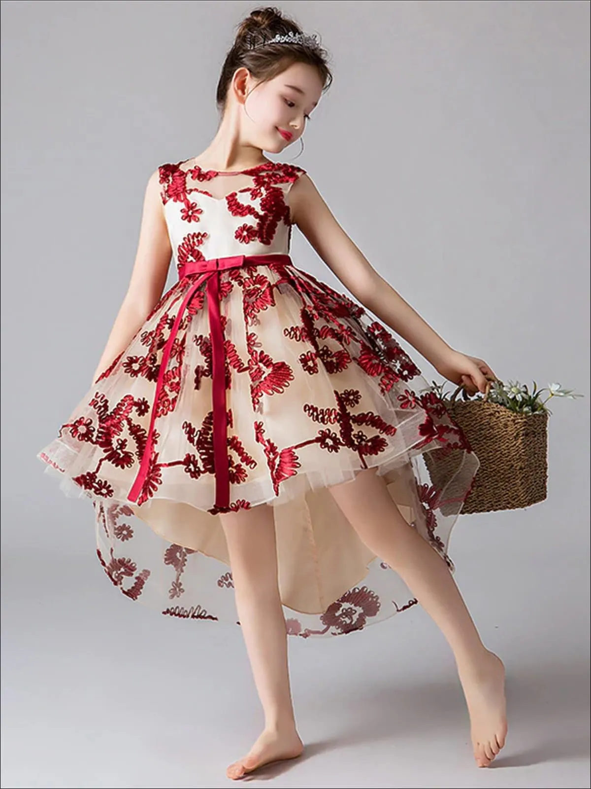 Winter-ful Embroidered Hi-Lo Holiday Dress