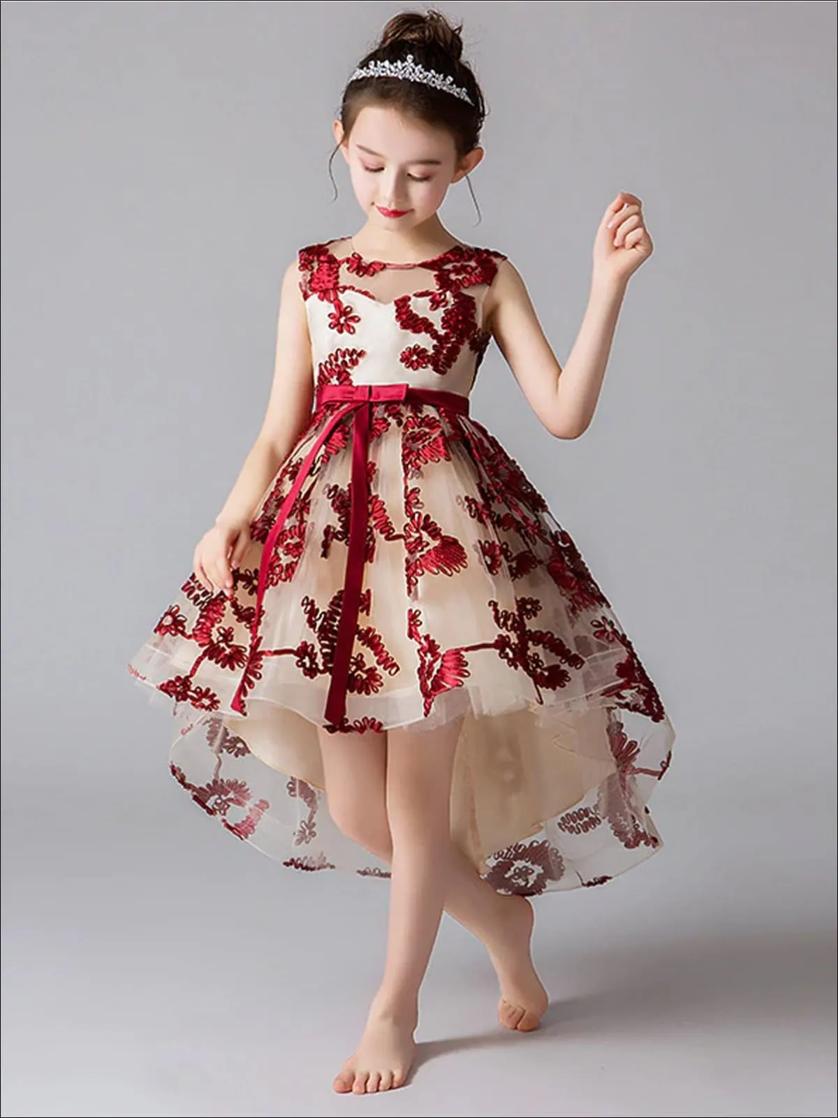 Winter-ful Embroidered Hi-Lo Holiday Dress