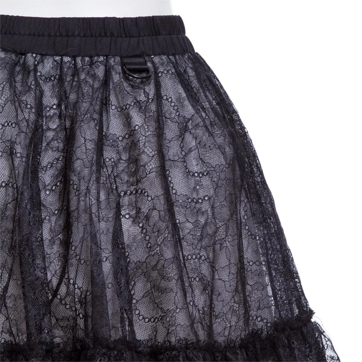 Women's Grunge Layered Lace Skirt with Chain