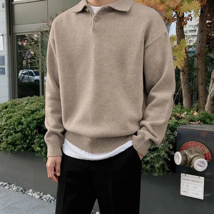 xiangtuibao - KNITTED POLO SWEATER