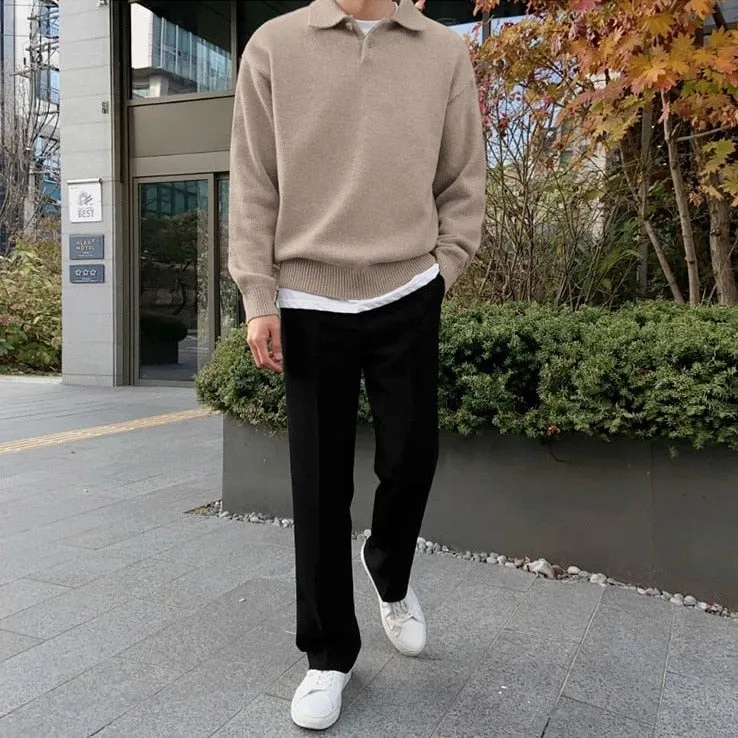 xiangtuibao - KNITTED POLO SWEATER