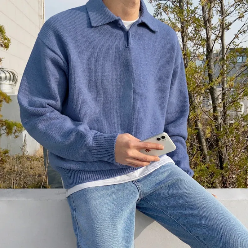 xiangtuibao - KNITTED POLO SWEATER