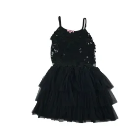 YD dress 12-13 years black sequin top and mesh layered skirt